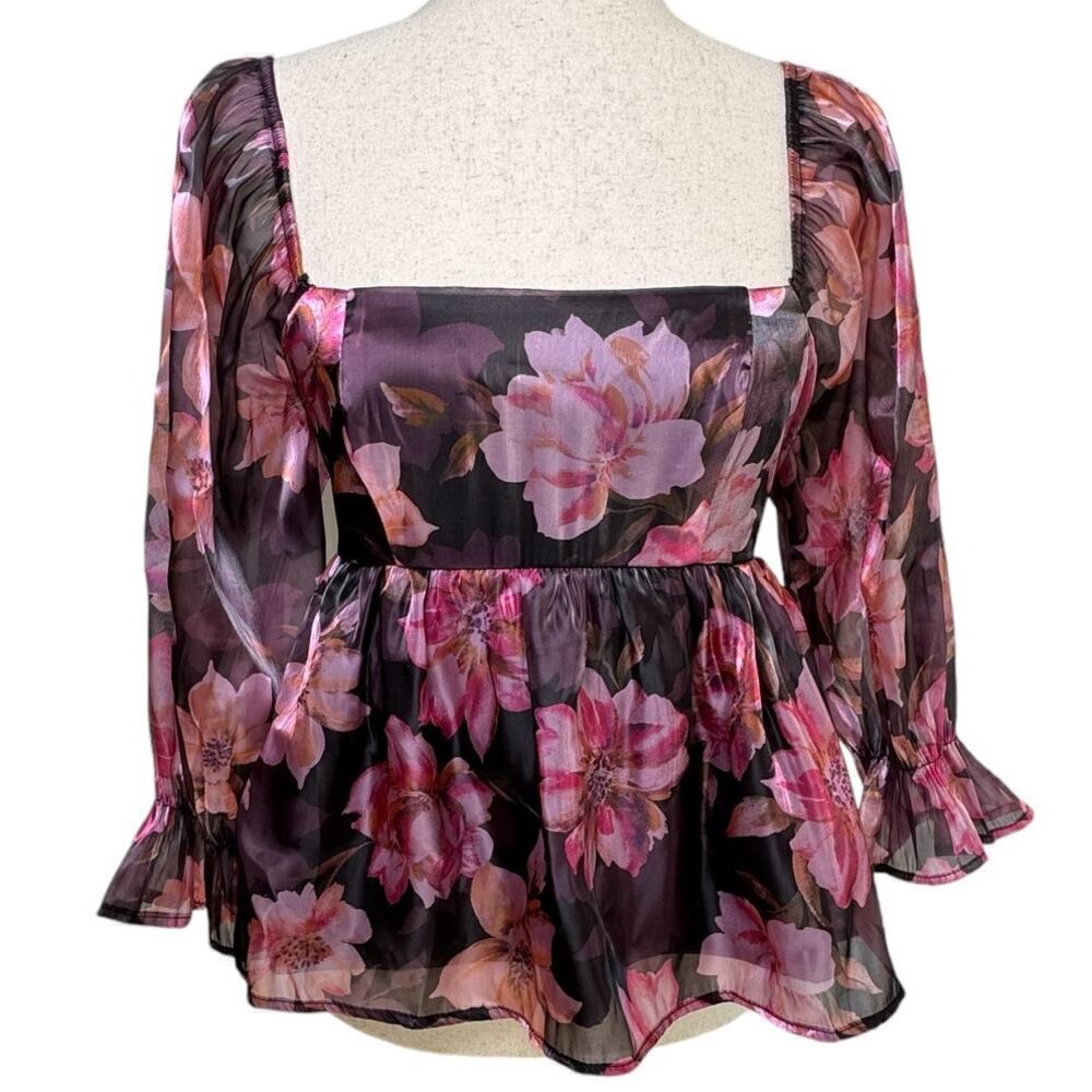 Thirty/Thirty Floral Babydoll Blouse - Size S (NWT)